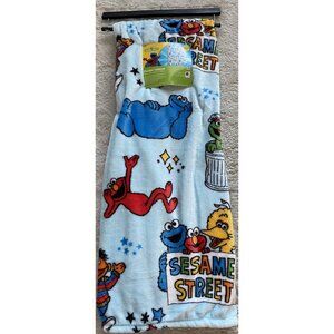 Sesame Street Throw Blanket  Elmo Cookie Monster Big Bird Bert And Ernie Oscar